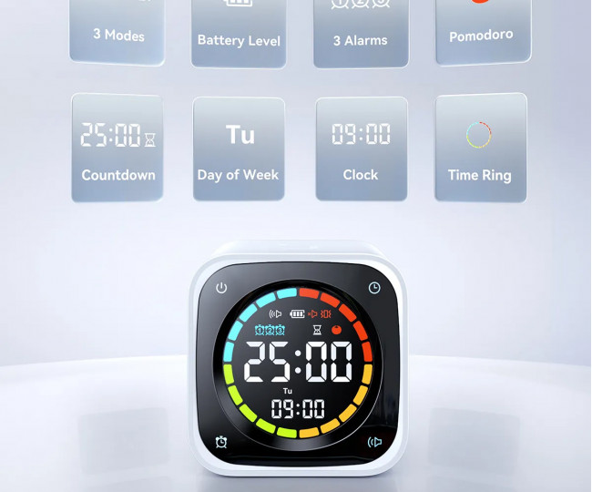 Смарт-таймер Ticktime TK3 Pomodoro Timer Cube, Productivity Timer White